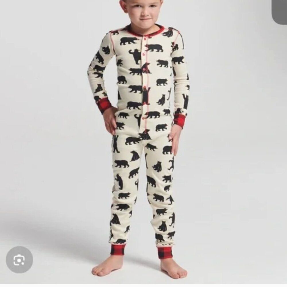 Little Blue House Jackson Hole Wyoming Bear print cotton pajamas size 18-24 m